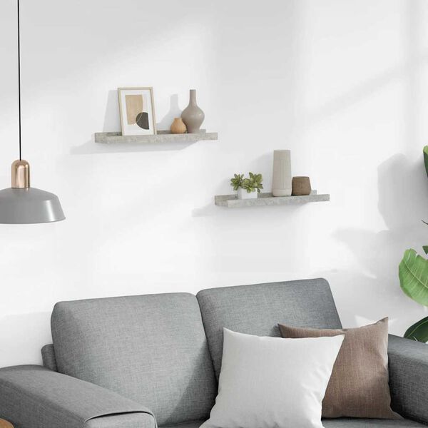 vidaXL 2 db betonsz&uuml;rke fali polc 40 x 9 x 3 cm