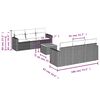 vidaXL 7 r&eacute;szes sz&uuml;rke polyrattan kerti &uuml;lőgarnit&uacute;ra p&aacute;rn&aacute;kkal