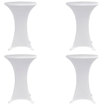 vidaXL 4 db fehér sztreccs asztalterítő bárasztalhoz Ø70 cm