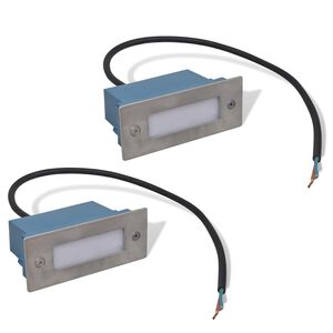 vidaXL 2 db s&uuml;llyesztett LED l&eacute;pcsől&aacute;mpa 44 x 111 x 56 mm