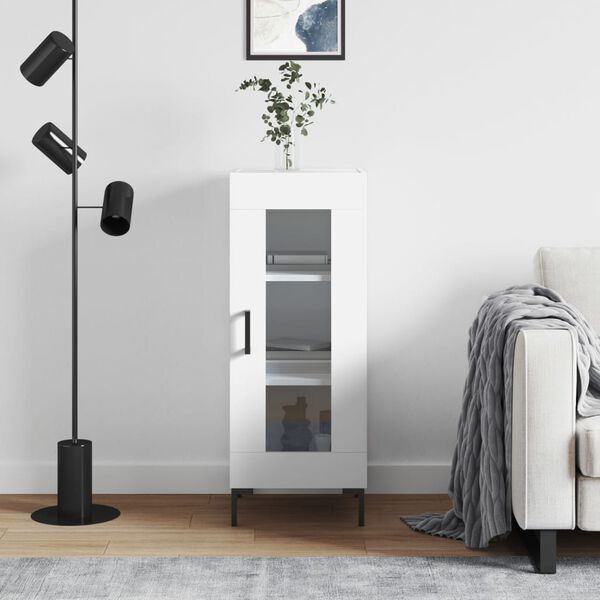 vidaXL feh&eacute;r szerelt fa t&aacute;lal&oacute;asztal 34,5 x 34 x 90 cm