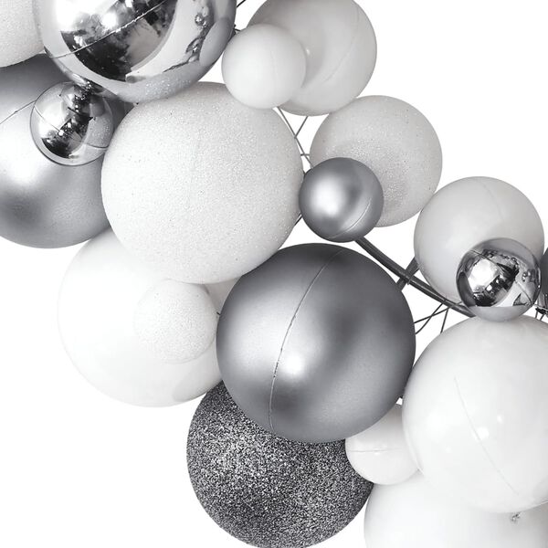 vidaXL fehér és szürke polisztirol karácsonyi koszorú 45 cm