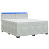 vidaXL Boxspring &aacute;gy matraccal &eacute;s LED-del Vil&aacute;gossz&uuml;rke 200 x 200 cm