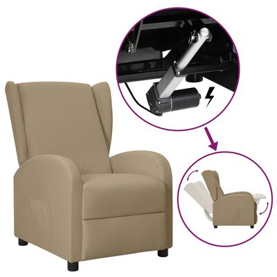 vidaXL kávészínű műbőr magas háttámlájú felállást segítő fotel