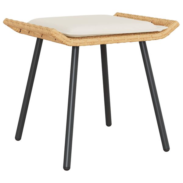 vidaXL Kerti Kanap&eacute; Szett 4 pcs B&eacute;zs polirattan