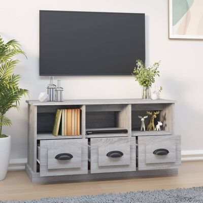 vidaXL szürke sonoma színű szerelt fa TV-szekrény 100x35x50 cm