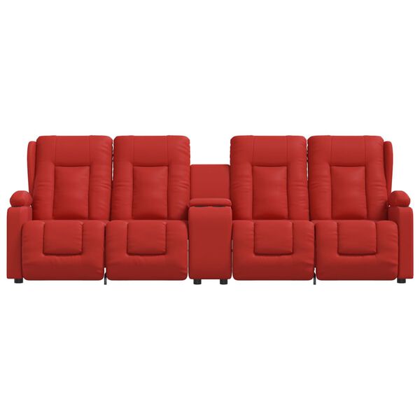 vidaXL 4 szem&eacute;lyes bord&oacute; műbőr d&ouml;nthető massz&aacute;zsfotel poh&aacute;rtart&oacute;val