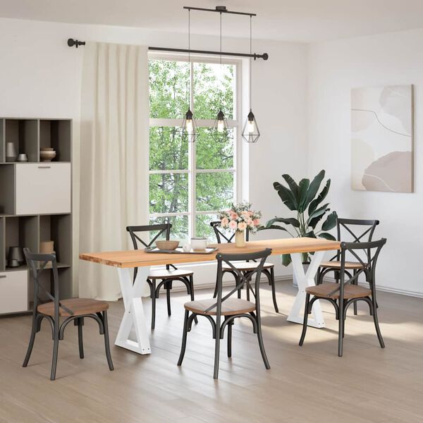 vidaXL 2 db feh&eacute;r &eacute;tkezőasztal l&aacute;b 60 x (72-73,3) cm ac&eacute;l &eacute;tkezőasztal l&aacute;b