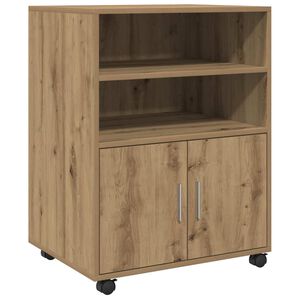 vidaXL k&eacute;zműves t&ouml;lgy sz&iacute;nű szerelt fa g&ouml;rgős szekr&eacute;ny 72x33x42,5 cm