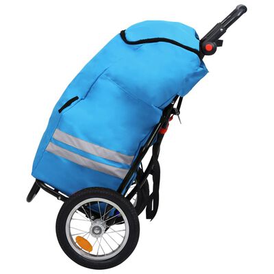 vidaXL összecsukható kerékpár-utánfutó kék és fekete táskával