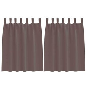 vidaXL Fekete F&uuml;gg&ouml;ny Gyűrűkkel 2 pcs S&ouml;t&eacute;t Barna 140 x 140 cm