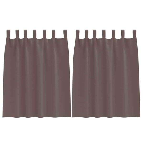 vidaXL Fekete F&uuml;gg&ouml;ny Gyűrűkkel 2 pcs S&ouml;t&eacute;t Barna 140 x 140 cm