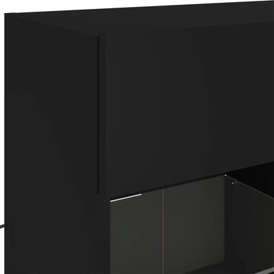 vidaXL fekete fali TV-szekrény LED-világítással 78,5x30x60,5 cm