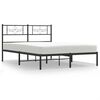 vidaXL fekete f&eacute;m &aacute;gykeret fejt&aacute;ml&aacute;val 120 x 200 cm