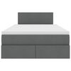 vidaXL Ágy tárolóval és LED lámpával Sötétszürke 120 x 200 cm