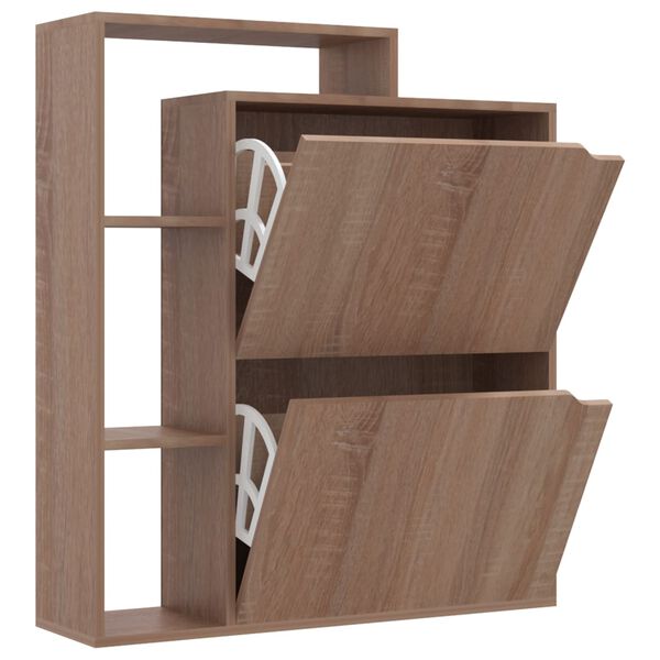 vidaX sonoma-t&ouml;lgy forg&aacute;cslap cipősszekr&eacute;ny 79,5 x 24 x 90,5 cm