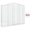 vidaXL 12 db &iacute;ves horganyzott vas gabion kos&aacute;r 200x30x160/180 cm