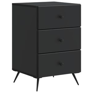 vidaXL &Eacute;jjeliszekr&eacute;ny fi&oacute;kkal Fekete 43 x 41 x 66,5 cm Szerelt Fa