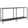 vidaXL fekete edzett &uuml;veg t&aacute;lal&oacute;asztal 160 x 35 x 75,5 cm