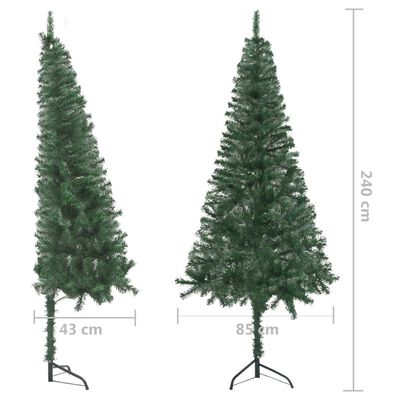 vidaXL zöld PVC sarok műkarácsonyfa LED-ekkel és gömbszettel 240 cm