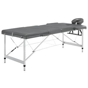 vidaXL antracit 3 z&oacute;n&aacute;s massz&aacute;zsasztal alum&iacute;niumv&aacute;zzal 186 x 68 cm