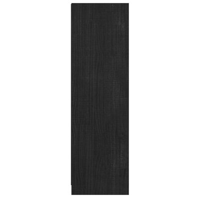 vidaXL fekete tömör fenyőfa könyvszekrény/térelválasztó 36x33x110 cm