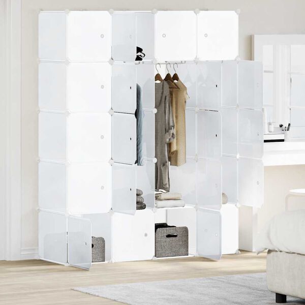 vidaXL t&aacute;rol&oacute; kocka szervező 20 kock&aacute;val &eacute;s akaszt&oacute;rudakkal PP