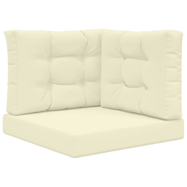 vidaXL K&uuml;lt&eacute;ri kanap&eacute; p&aacute;rna 3 pcs Kr&eacute;m Poli&eacute;szter