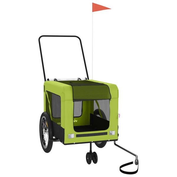 vidaXL zöld-fekete oxford szövet és vas kisállatszállító utánfutó