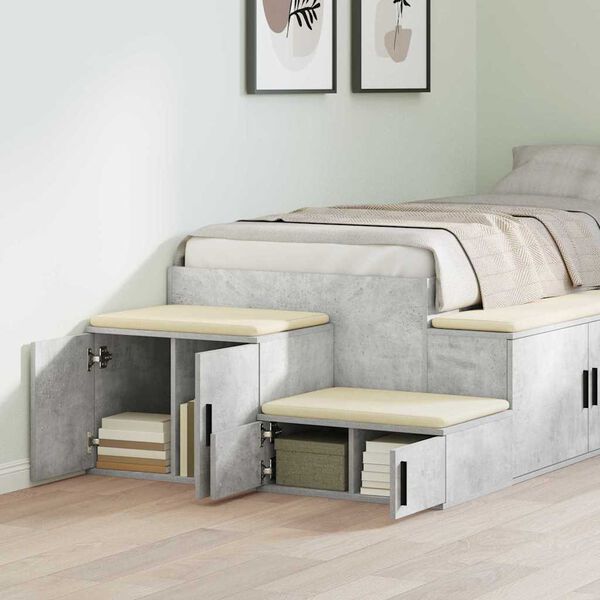 vidaXL T&aacute;rol&oacute;szekr&eacute;ny 2 pcs Beton Sz&uuml;rke 127 x 41 x 40 cm Faanyag