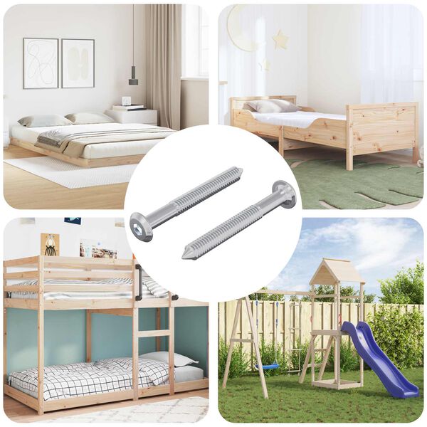 vidaXL Csavar 2 pcs Ez&uuml;st M6 x 50 mm Ac&eacute;l