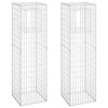 vidaXL 2 db vas gabionkosaras oszlop 50 x 50 x 180 cm