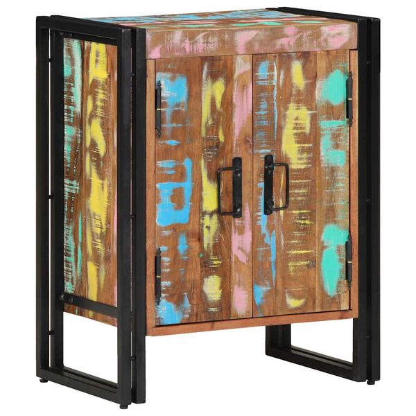 vidaXL Cipő Szekrény Fekete 30 x 30 x 40 cm Tömör újrahasznosított fa