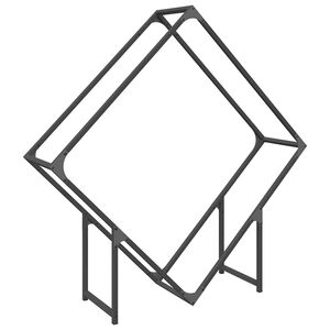 vidaXL fekete hidegen hengerelt ac&eacute;l tűzifat&aacute;rol&oacute; 100x25x100 cm