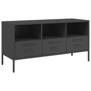 vidaXL fekete ac&eacute;l TV-szekr&eacute;ny 100,5 x 39 x 50,5 cm