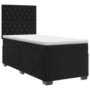vidaXL Boxspring &aacute;gy matraccal fejt&aacute;ml&aacute;val Fekete 80 x 200 cm B&aacute;rsony