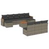 vidaXL 11 r&eacute;szes sz&uuml;rke polyrattan kerti &uuml;lőgarnit&uacute;ra p&aacute;rn&aacute;kkal