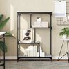 vidaXL sz&uuml;rke sonoma szerelt fa &eacute;s ac&eacute;l k&ouml;nyvespolc 81x36x115 cm