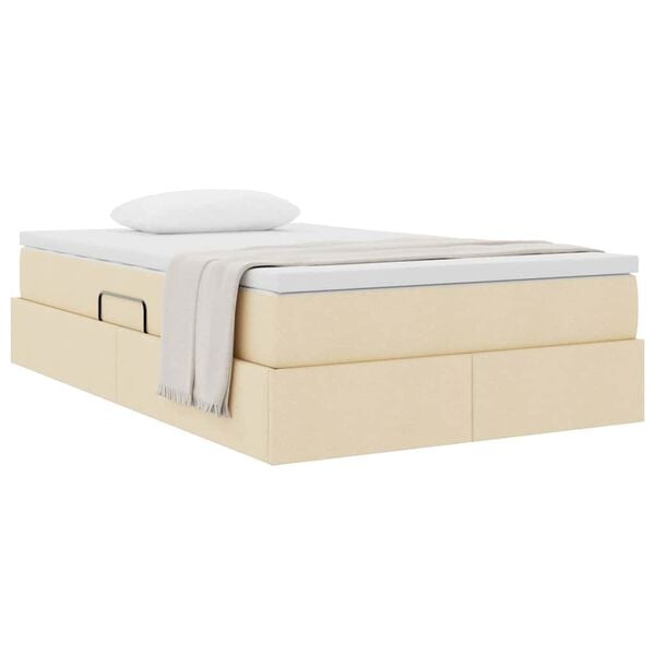 vidaXL &Aacute;gy t&aacute;rol&oacute;val &eacute;s matraccal Kr&eacute;m 120 x 200 cm Poli&eacute;szter