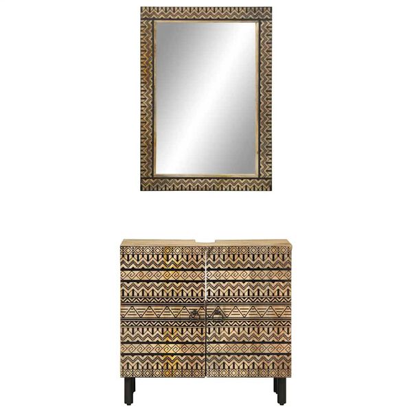 vidaXL 2 r&eacute;szes t&ouml;m&ouml;r mang&oacute;fa f&uuml;rdőszobai b&uacute;torszett