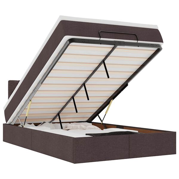 vidaXL Ottom&aacute;n &aacute;gykeret matraccal s&ouml;t&eacute;tbarna 120x190 cm sz&ouml;vet