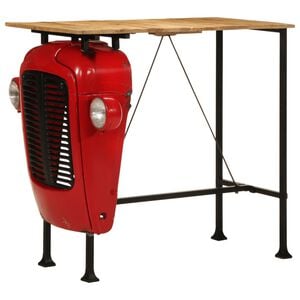 vidaXL piros &eacute;s barna t&ouml;m&ouml;r mang&oacute;fa traktor b&aacute;rasztal 55x120x107 cm