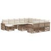 vidaXL Kerti Kanap&eacute; Szett 13 pcs Beige &eacute;s Kr&eacute;msz&iacute;nű polirattan