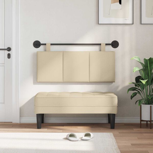 vidaXL Fali Fejt&aacute;mla Falra szerelhető Kr&eacute;m 110 x 55 x 5 cm sz&ouml;vet