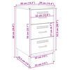 vidaXL fehér acél éjjeliszekrény 36 x 39 x 68 cm