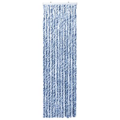 vidaXL kék, fehér és ezüstszínű zsenília rovarfüggöny 56 x 185 cm