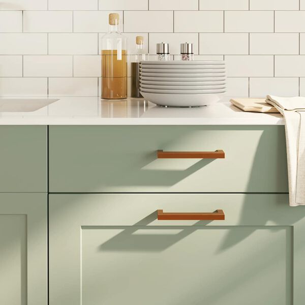 vidaXL 10 db bronz rozsdamentes ac&eacute;l szekr&eacute;nyfoganty&uacute; 128 mm