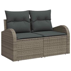 vidaXL Kerti kanap&eacute; p&aacute;rn&aacute;val Sz&uuml;rke 124 x 62 x 69 cm polirattan