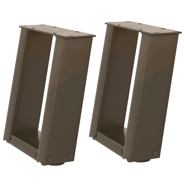 vidaXL 2 db U alak&uacute; nat&uacute;r ac&eacute;l doh&aacute;nyz&oacute;asztal l&aacute;b 30x(30-31) cm