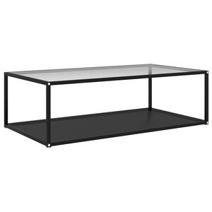 vidaXL &aacute;tl&aacute;tsz&oacute; &eacute;s fekete edzett &uuml;veg doh&aacute;nyz&oacute;asztal 120 x 60 x 35 cm
